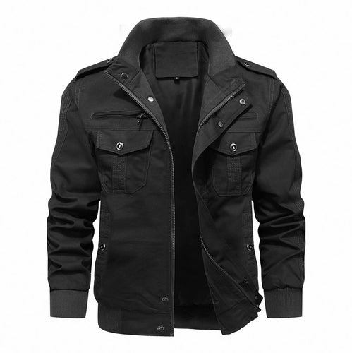 Herren robuste Canvas-Fieldjacke mit Stehkragen, Mehrfachtaschen und Rippbündchen Echoarchiv