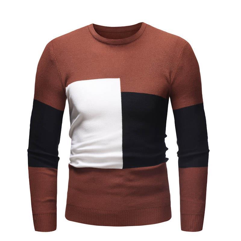 Herren Designer Pullover mit modernem Blockmuster Echoarchiv