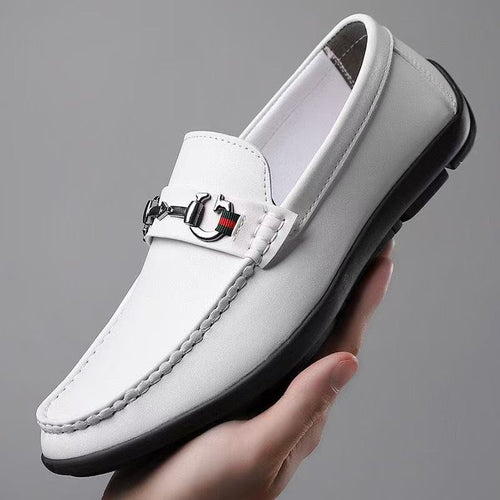Herren Elegante Lederimitat-Loafer mit Ziernaht und Metallbit-Detail Echoarhiv – Tavélo