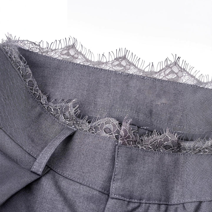 Damen Stylische High-Waist-Hose mit dekorativem Bund Echoarchiv