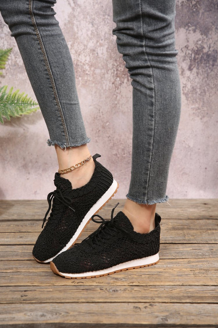 Damen  gestrickte Slip-On Plateau-Sneaker mit atmungsaktivem Obermaterial und gepolstertem Komfortfußbett Echo Archiv