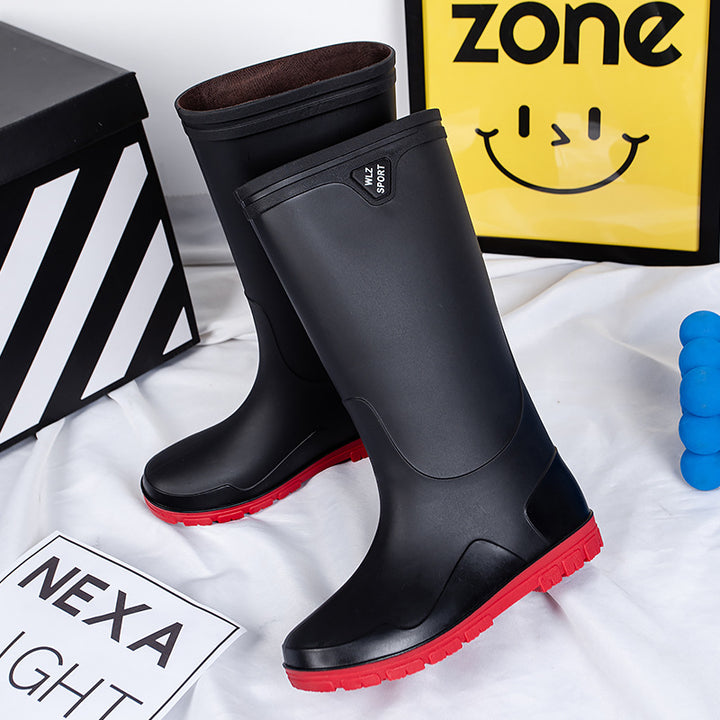 Herren Mittelhohe Wasserdichte Gummistiefel mit kontrastierender Profilsohle Echoarhiv