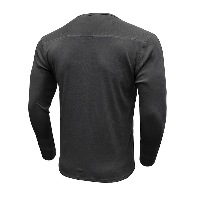 Herren Henley-T-Shirt mit Knopfleiste und weichem Baumwollstoff Echoarchiv