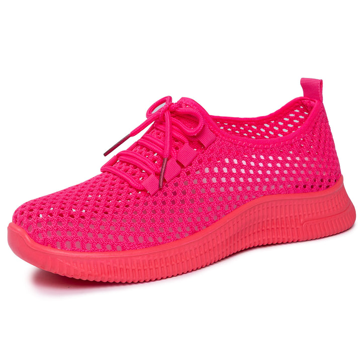 Damen nan atmungsaktiver Mesh-Slip-On Sneaker mit elastischer Schnürung und flexibler Profilsohle Echo Archiv