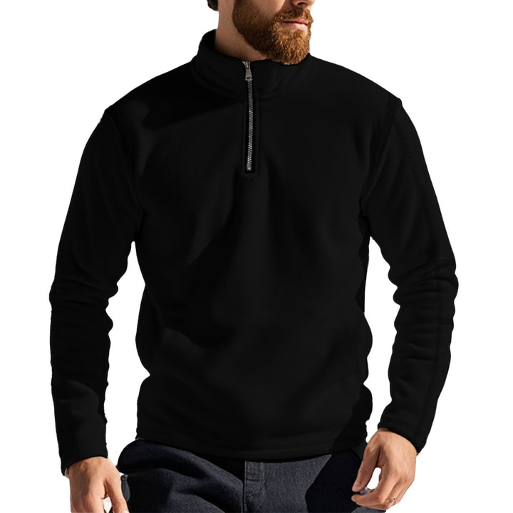 Herren Fleece-Pullover mit halbem Reißverschluss und praktischen Taschen Echoarchiv