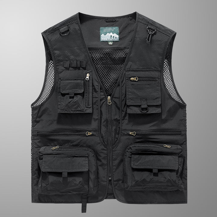 Herren Multifunktionale Outdoorweste mit Mesh‑Belüftung und Mehrfach‑Taschen Echo Archiv