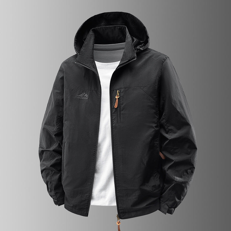 Herren Ultraleichte Außenjacke mit verstellbarer Kapuze