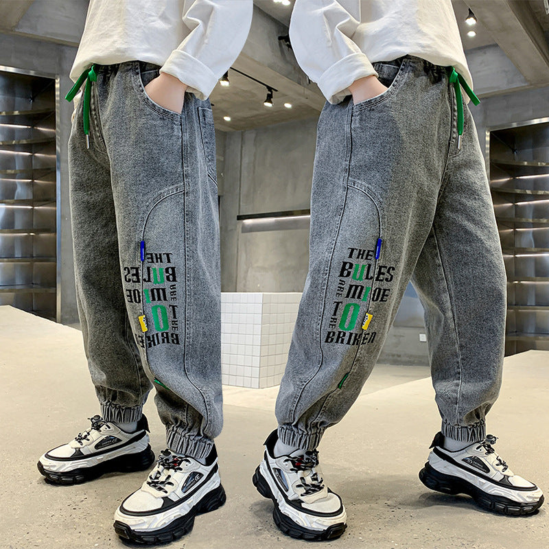 Damen bequeme Freizeithose mit kreativem Druck Echo Archiv