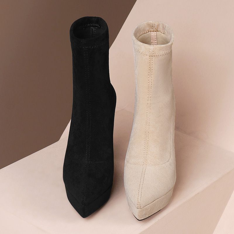 Damen Sock-Stiefelette mit Plateau und hohem Stiletto Echo Archiv