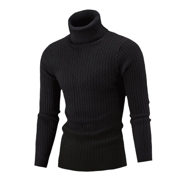 Herren nan gerippter Rollkragenpullover mit Zopfmuster und körpernaher Slim-Fit-Silhouette Echo Archiv