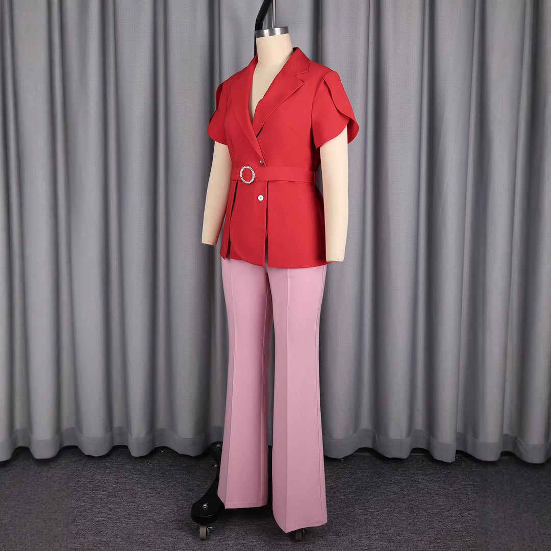 Damen Chic geschnittenes Blazer mit Gürtel Echo Archiv