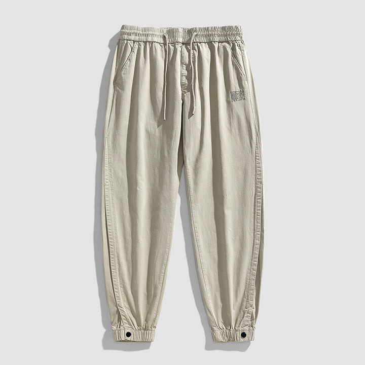 Herren Leichte Baumwoll-Joggerhose mit Tunnelzug, elastischem Knöchelabschluss und dezenter Logostickerei Echo Archiv