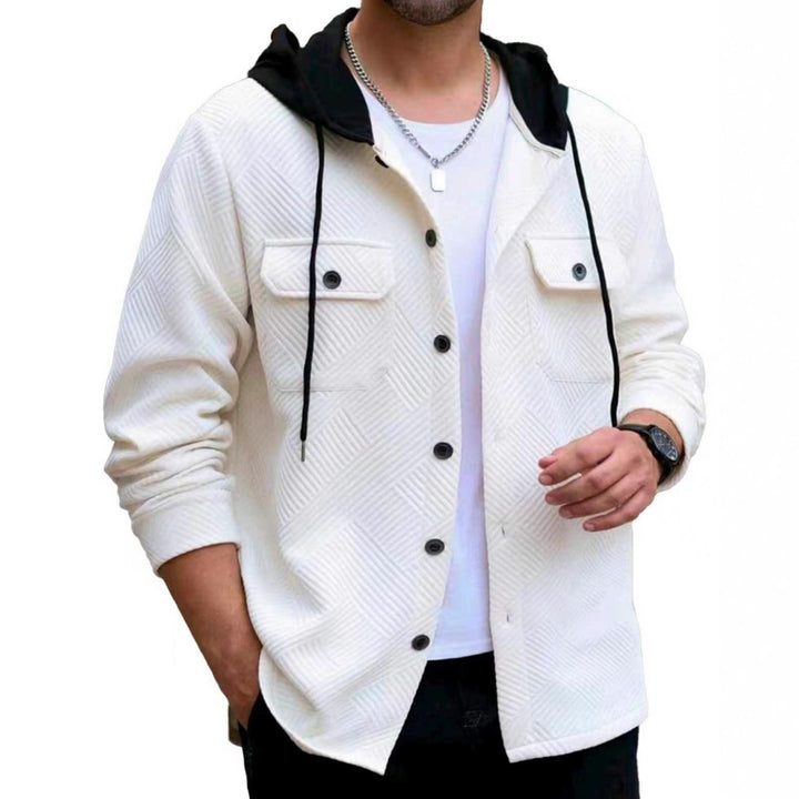 Herren lässige Hemdjacke mit Kapuzenfunktion und praktischen Taschen Echoarchiv