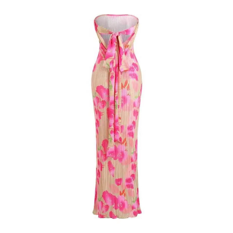 Damen figurbetontes Strapless-Kleid mit floralen Elementen Echo Archiv