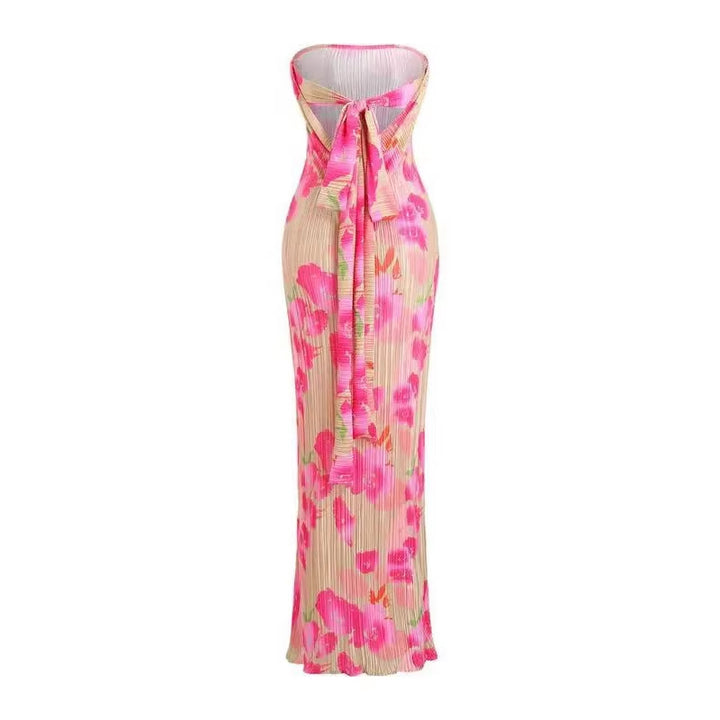 Damen figurbetontes Strapless-Kleid mit floralen Elementen Echo Archiv