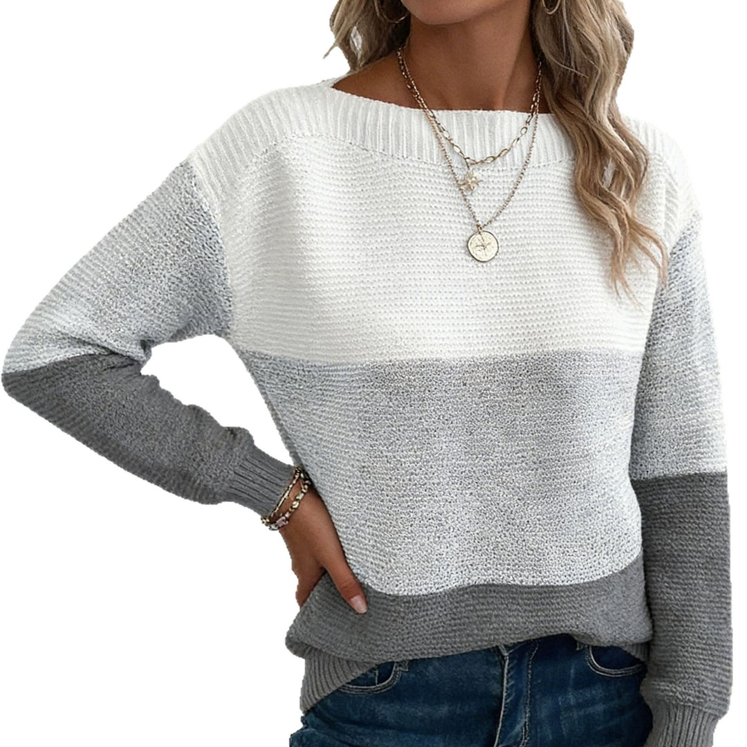 Damen Farbverlauf Strickpullover mit Boot-Ausschnitt – Mavelle