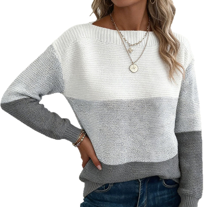 Damen Farbverlauf Strickpullover mit Boot-Ausschnitt – Mavelle