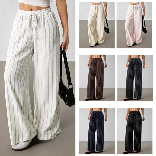 Damen Weite Strickhose mit hohem Bund und Kordelzug Echo Archiv