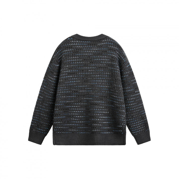 Unisex Feinstrickpullover mit strukturierter Streifenoptik und Rundhalsausschnitt Echo Archiv