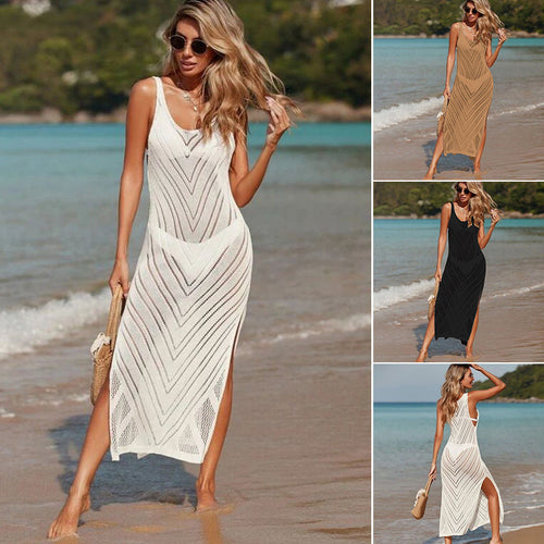 Damen Elegantes Maxikleid mit asymmetrischem Saum und seitlichem Schlitz Echo Archiv