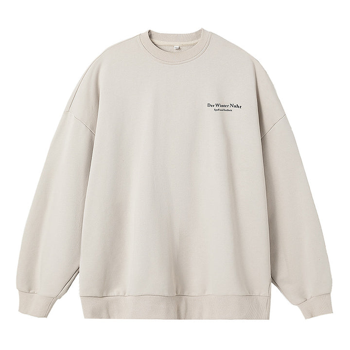 Unisex Oversize-Comfort-Sweatshirt mit French-Terry-Innenfutter, minimaler Brustgrafik und verlängertem Rückenteil Echo Archiv
