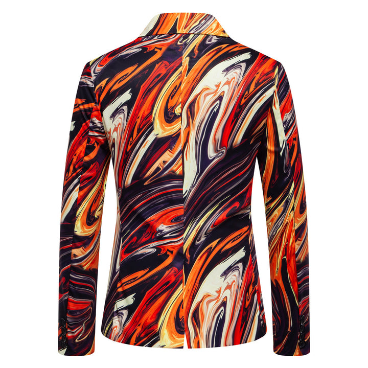 Herren Blazer mit auffälligem Marmormuster und elegantem Schnitt Echoarchiv