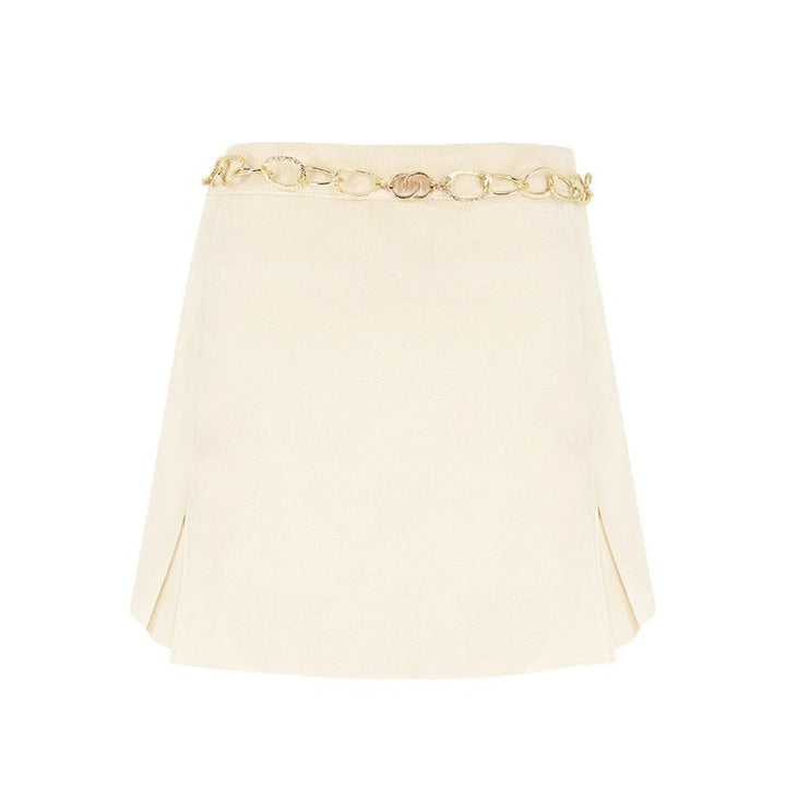 Damen eleganter Miniröcke mit goldener Kette Echo Archiv