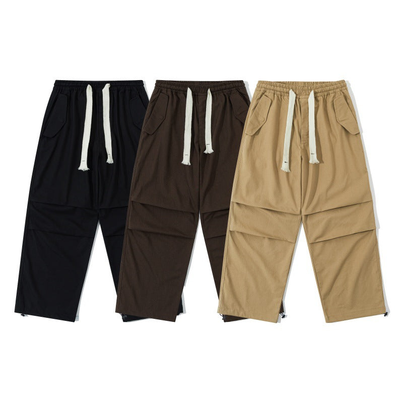 Unisex Weite Utility-Cargohose mit elastischem Bund, Kordelzug und verstellbarem Saum Echoarchiv