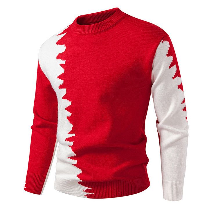 Herren modischer Strickpullover mit asymmetrischem Farbdesign und hohem Komfort Echoarchiv