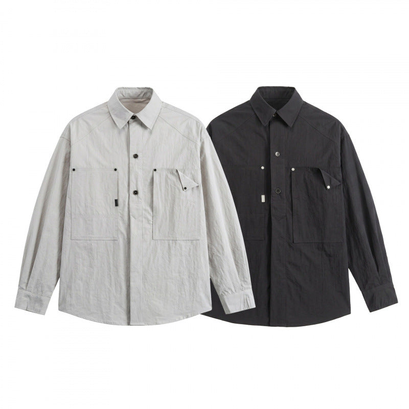 Unisex Kastenförmiges Overshirt mit großen aufgesetzten Taschen und Hemdkragen Echo Archiv