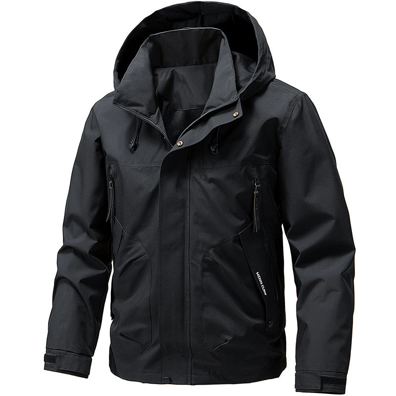 Herren technische Kapuzen-Softshelljacke mit verstellbarer Kapuze und Utility-Taschen Echo Archiv