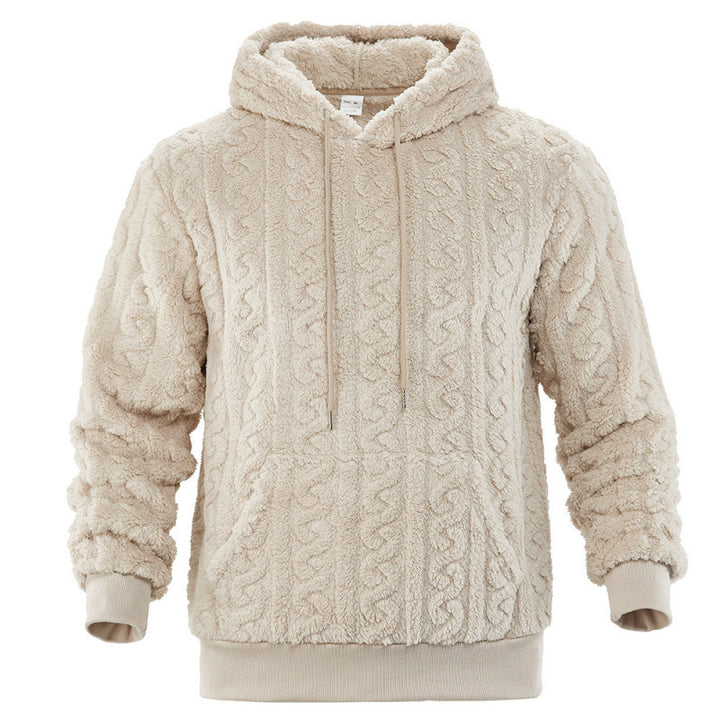Unisex Kuscheliger Teddy-Hoodie mit Zopfstrick-Optik und Kängurutasche Echo Archiv