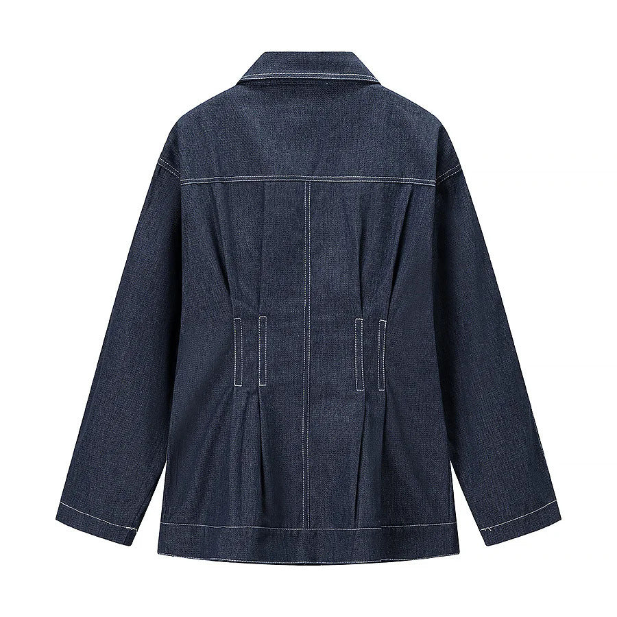Damen nan Utility-Jeansjacke mit taillierten Abnähern, verdeckter Druckknopfleiste und aufgesetzten Brustklappen Echo Archiv