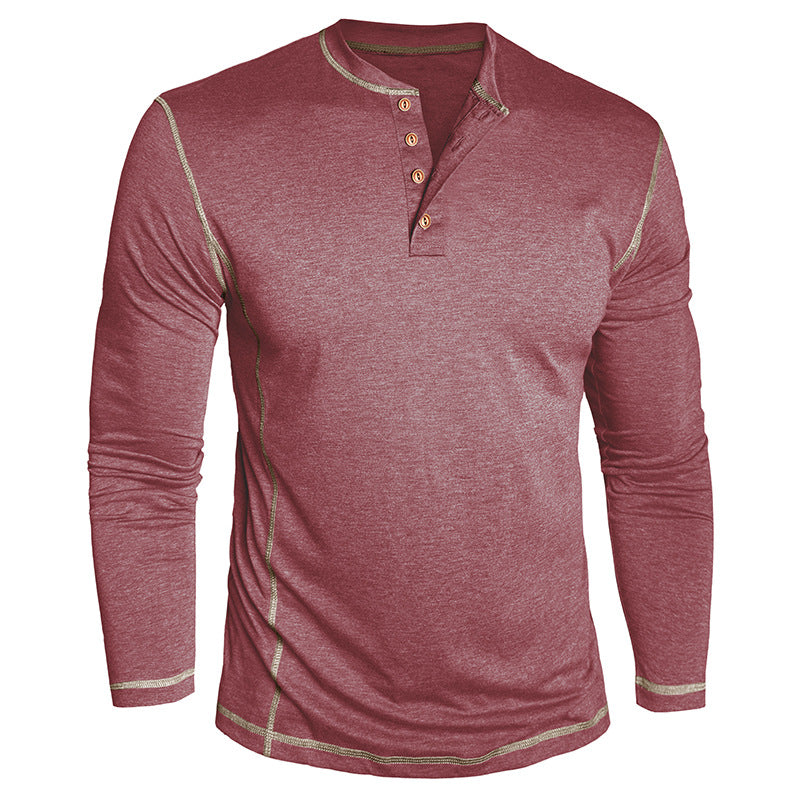 Herren Elegantes Langarmshirt mit Knopfleiste Echoarchiv