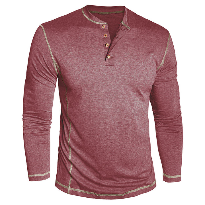 Herren Elegantes Langarmshirt mit Knopfleiste Echoarchiv