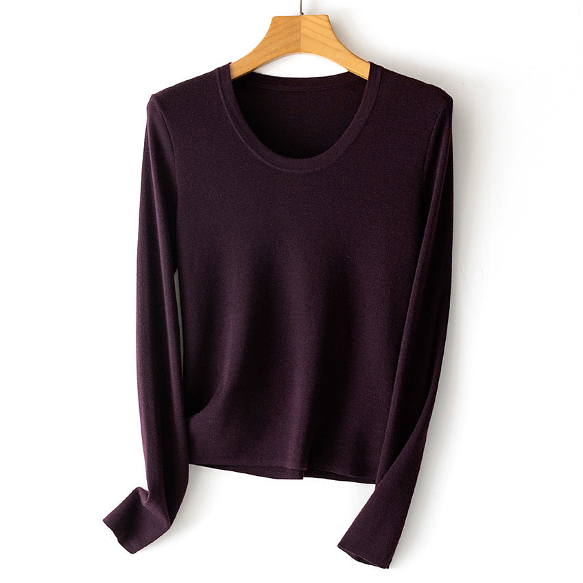 Damen Feinstrick-Langarmshirt mit Rundhalsausschnitt und leichter A-Linie Echoarchiv