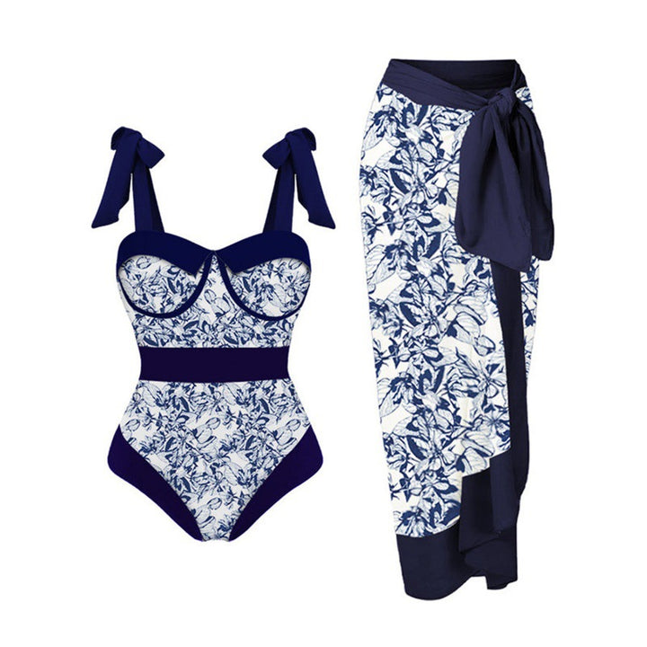 Damen Bikini-Set mit floralem Design und elegantem Überrock Echo Archiv