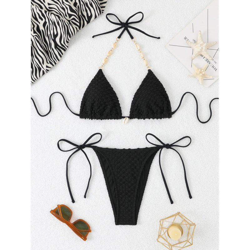 Damen Häkel-Bikini-Set mit verstellbaren Seitenschnüren und einzigartigem Design Echo Archiv