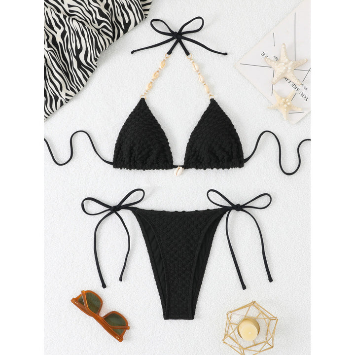 Damen Häkel-Bikini-Set mit verstellbaren Seitenschnüren und einzigartigem Design Echo Archiv