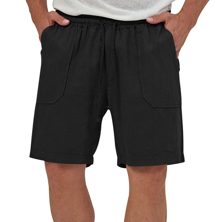 Herren lässige Leinen-Shorts mit elastischem Bund und seitlichen Eingrifftaschen Echoarchiv