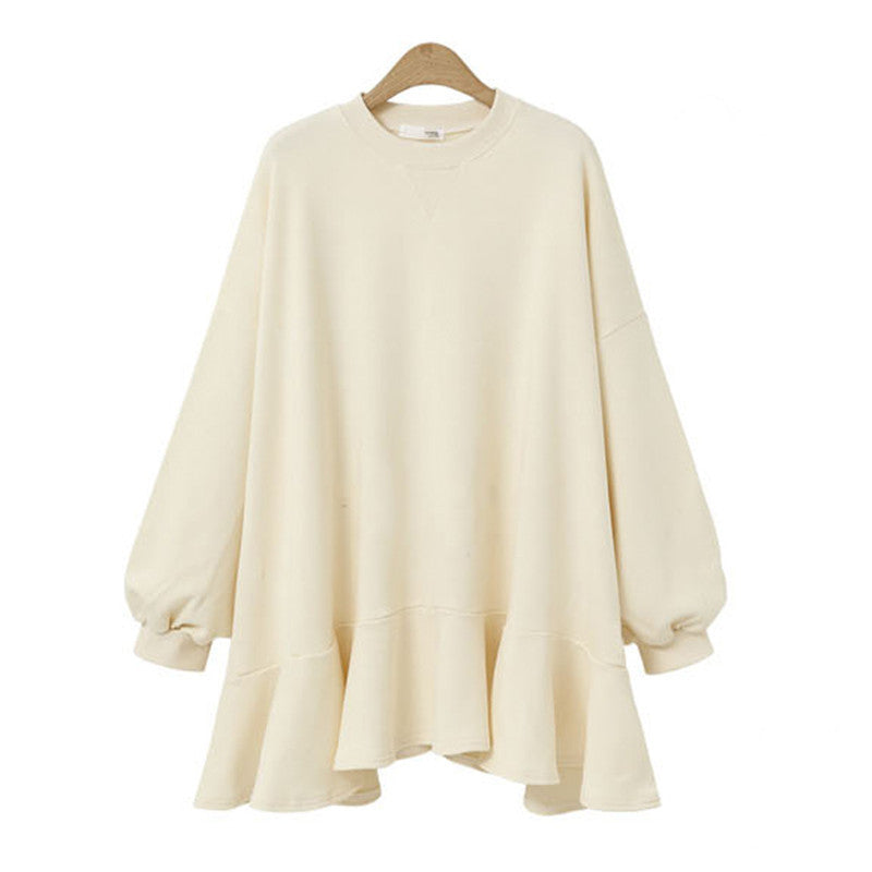 Damen nan oversized Sweatshirtkleid mit Volantsaum und Ballonärmeln Echo Archiv