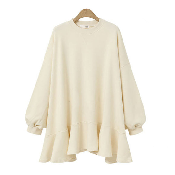 Damen nan oversized Sweatshirtkleid mit Volantsaum und Ballonärmeln Echo Archiv