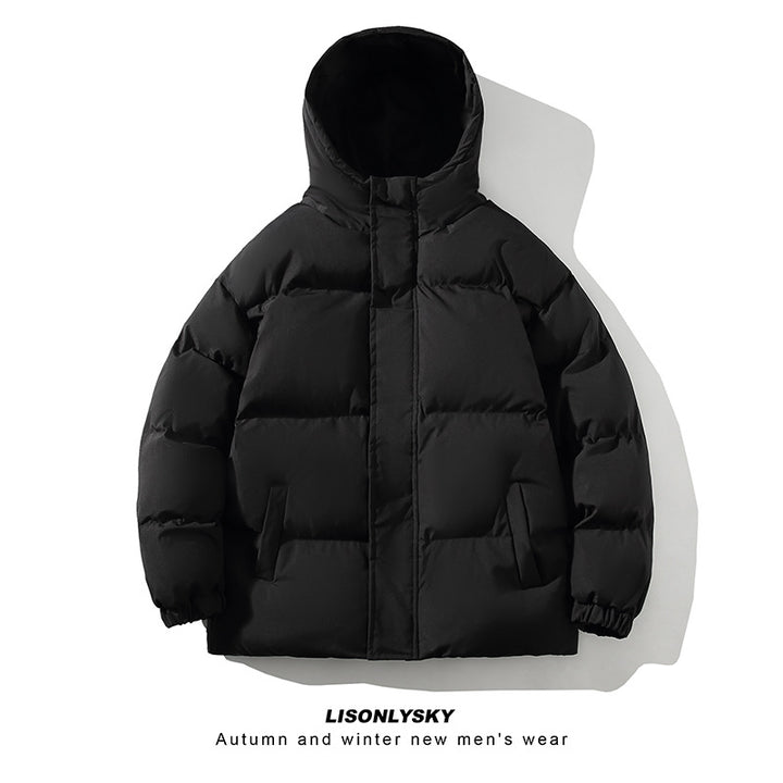 Herren gesteppte Winterjacke mit hohem Kragen und seitlichen Taschen Echoarchiv