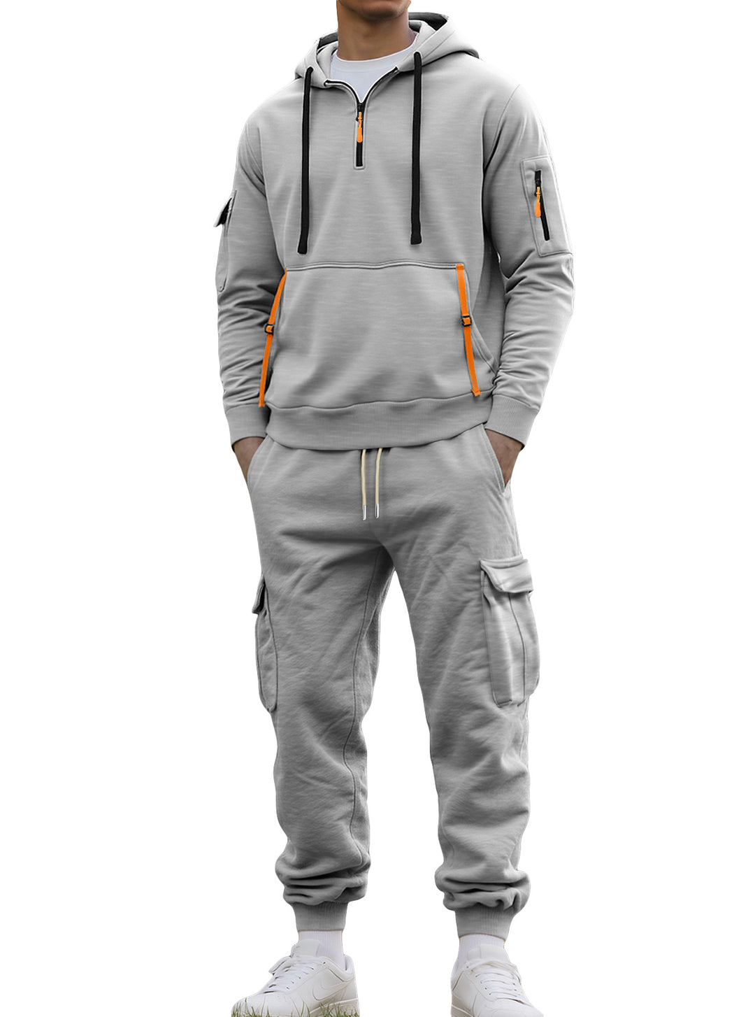 Herren Funktionales Sportset mit Kapuze und praktischen Taschen Echoarchiv