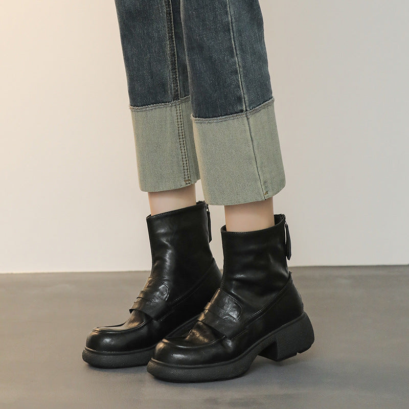 Damen Ankleboot im Loafer‑Moccasin‑Look mit sculpted Blockabsatz und Zuglasche Echo Archiv
