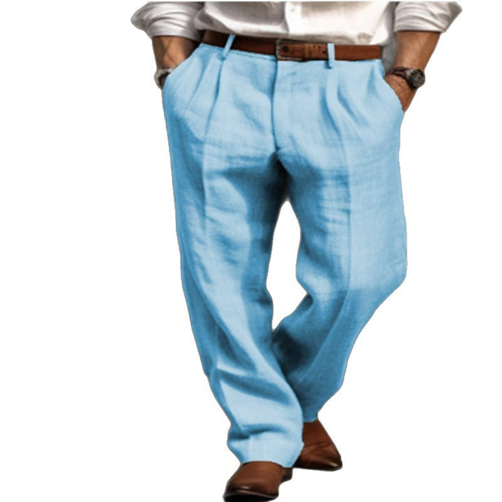 Herren Leinenhose mit weitem Schnitt und Bundfalten Echo Archiv