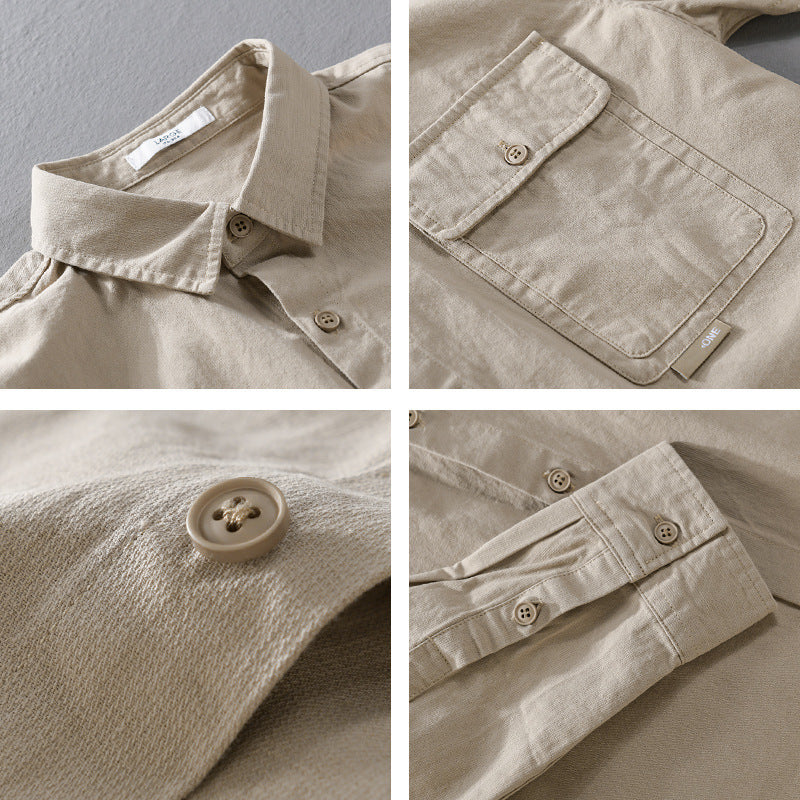 Herren Vielseitiges Baumwoll-Overshirt mit aufgesetzter Klappentasche und entspanntem Schnitt Echoarchiv