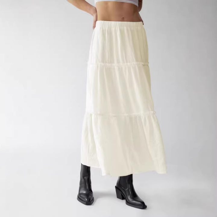 Damen Maxirock aus luftiger Baumwolle mit Rüschendetails Echo Archiv
