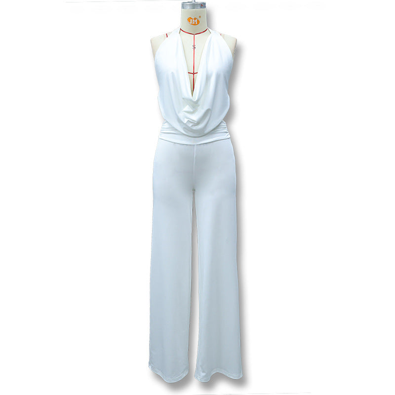 Damen Jumpsuit mit elegantem Wickeldetail und weiten Beinpartien Echo Archiv