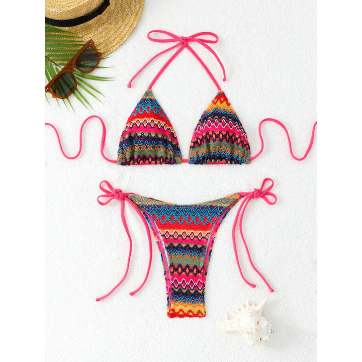Damen Triangel-Bikini-Set mit farbenfrohem Ethno-Muster Echo Archiv